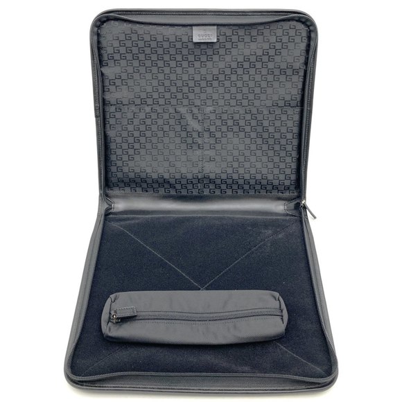 GUCCI 019 0434 Clutch Bag/Second Bag Leather/Nylon/Black Pencil Case for Men ...